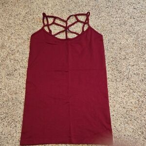 Zenana Outfitters Criss cross Strappy Tank Cami Size L/XL Wine New